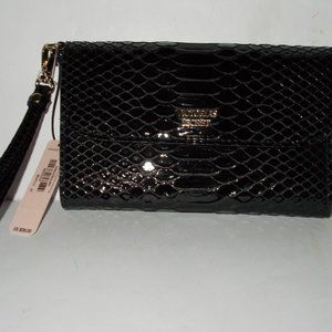 Victoria's Secret Black Tech Wallet Python print